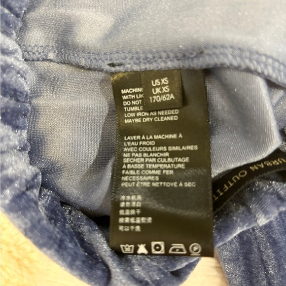 Urban Outfitters XS Alura Velvet Velour Flare Pull On Women’s Pants Blue Stretch - Picture 7 of 9